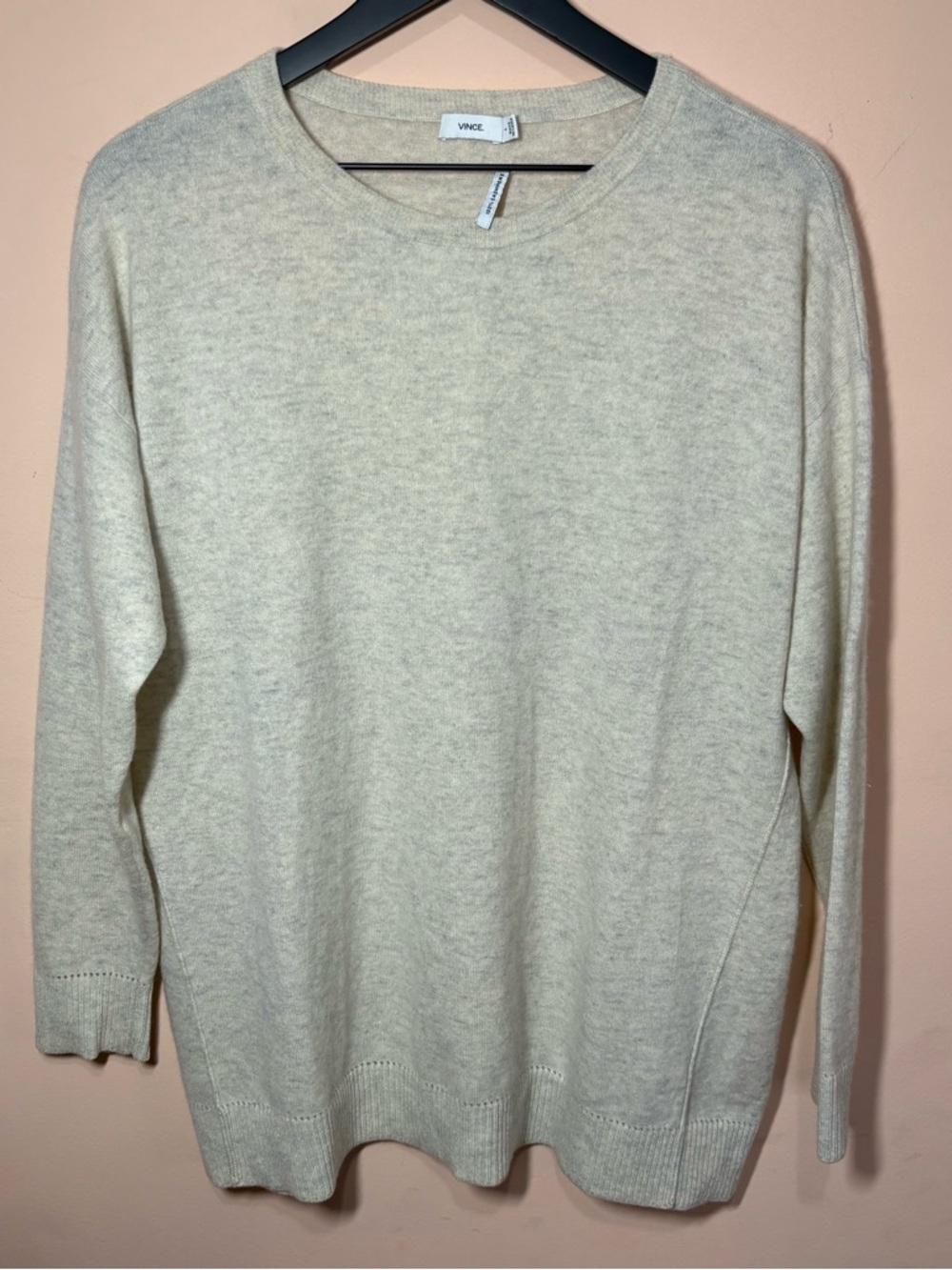 Vince Cashmere Sweater Gray Oversized Crew Neck S